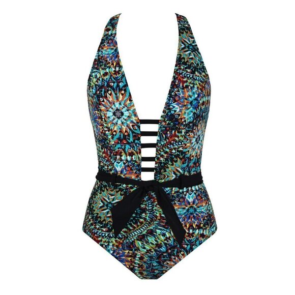 NWT Skinny Dippers By Miraclesuit Motley Tiffi Tummy Control One-Piece Swimsuit - Picture 4 of 7